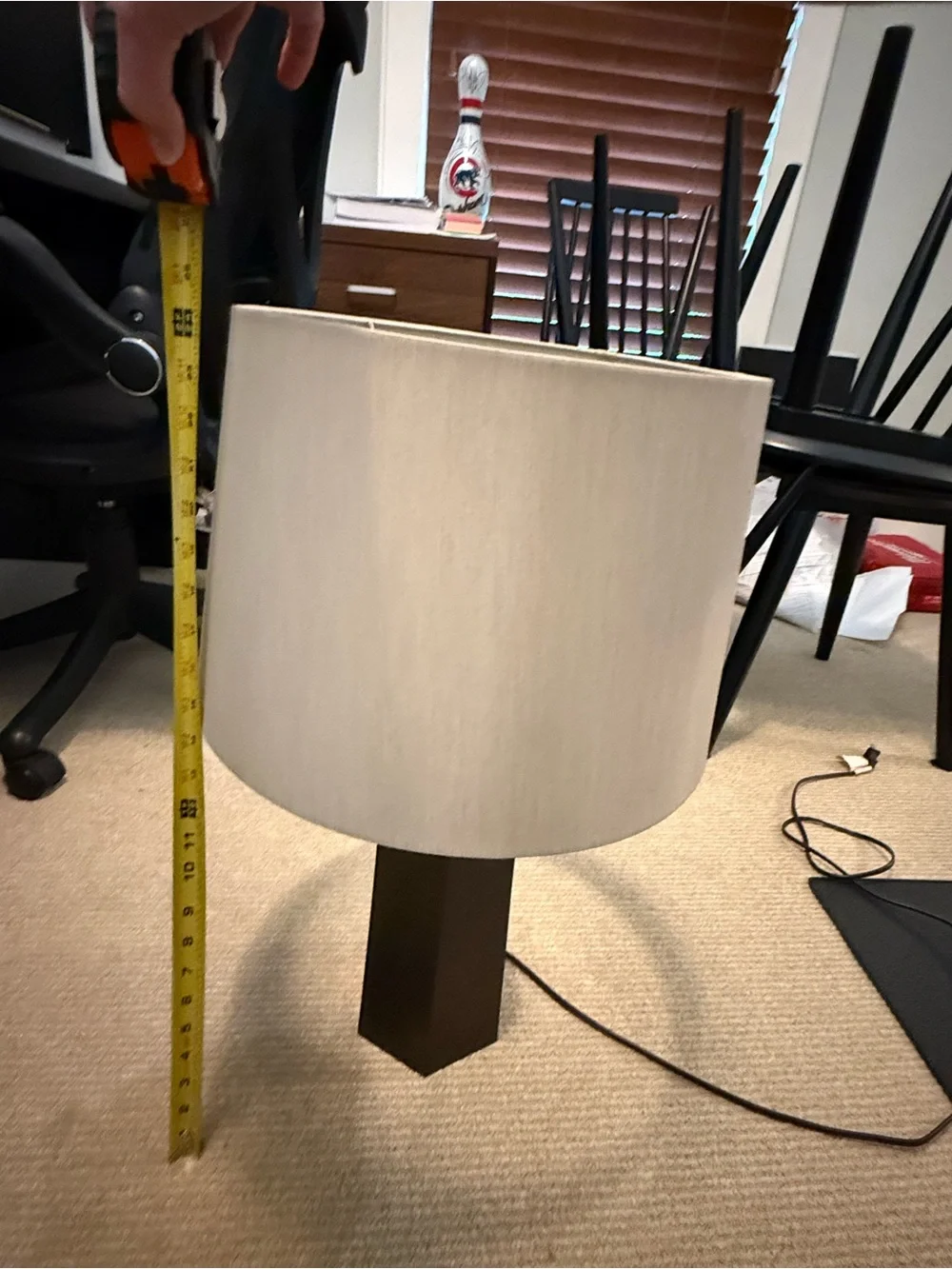 Modern Geometric Table Lamp with Neutral Shade